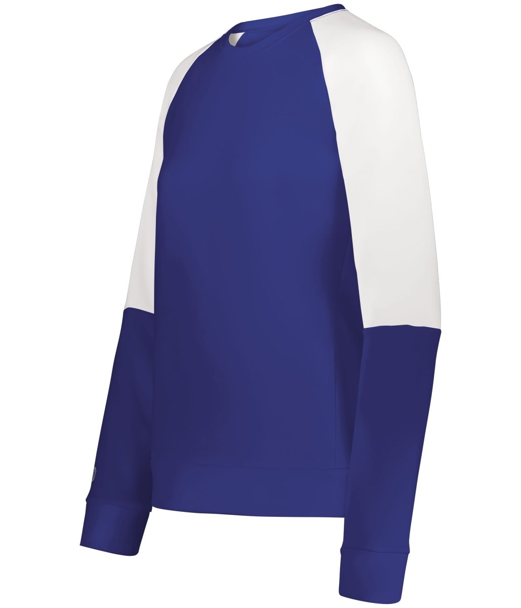 Holloway Ladies Momentum Team Fleece Crew 223725 PURPLE/WHITE S