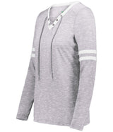 Holloway Ladies Monterey Long Sleeve Tee 223246 ATHLETIC HEATHER/WHITE S
