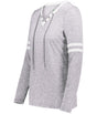 Holloway Ladies Monterey Long Sleeve Tee 223246 ATHLETIC HEATHER/WHITE S