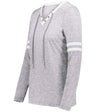 Holloway Ladies Monterey Long Sleeve Tee 223246 ATHLETIC HEATHER/WHITE S