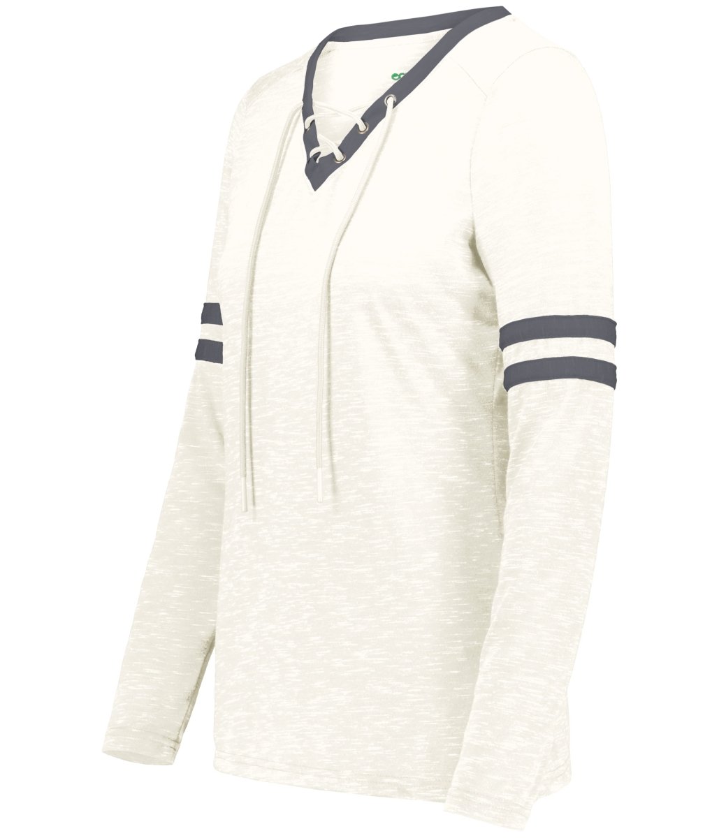 Holloway Ladies Monterey Long Sleeve Tee 223246 BIRCH HEATHER/CARBON HEATHER S