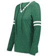 Holloway Ladies Monterey Long Sleeve Tee 223246 DARK GREEN HEATHER/WHITE S