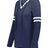 Holloway Ladies Monterey Long Sleeve Tee 223246 NAVY HEATHER/WHITE S