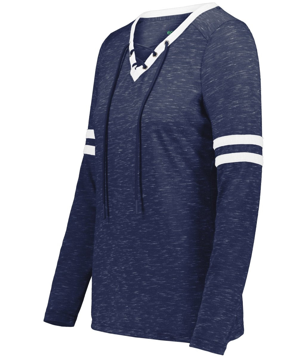 Holloway Ladies Monterey Long Sleeve Tee 223246 NAVY HEATHER/WHITE S