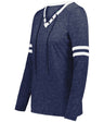 Holloway Ladies Monterey Long Sleeve Tee 223246 NAVY HEATHER/WHITE S