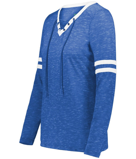 Holloway Ladies Monterey Long Sleeve Tee 223246 ROYAL HEATHER/WHITE S