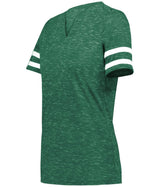Holloway Ladies Monterey Tee 223245 DARK GREEN HEATHER/WHITE S