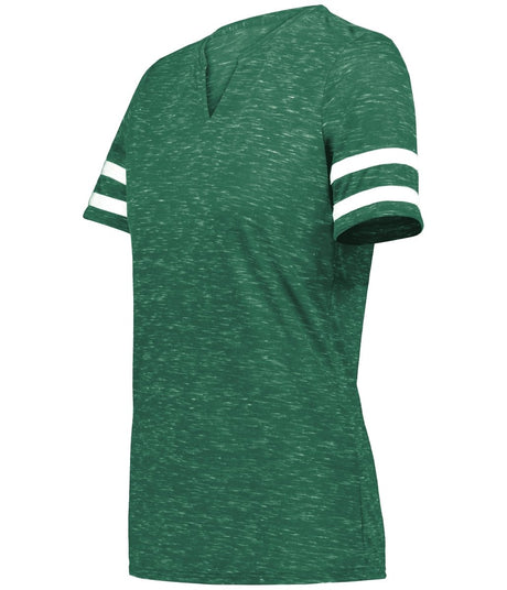 Holloway Ladies Monterey Tee 223245 DARK GREEN HEATHER/WHITE S