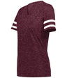 Holloway Ladies Monterey Tee 223245 MAROON HEATHER/WHITE S