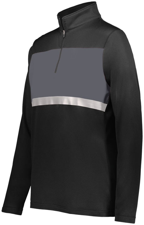 Holloway Ladies Prism Bold 1/4 Zip Pullover 222791 BLACK/CARBON S