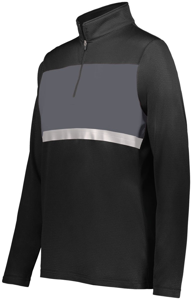 Holloway Ladies Prism Bold 1/4 Zip Pullover 222791 BLACK/CARBON S