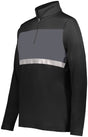 Holloway Ladies Prism Bold 1/4 Zip Pullover 222791 BLACK/CARBON S