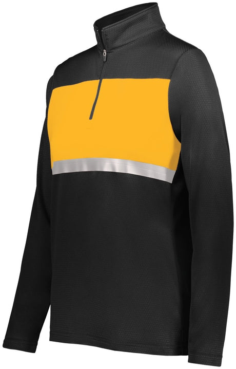 Holloway Ladies Prism Bold 1/4 Zip Pullover 222791 BLACK/GOLD S