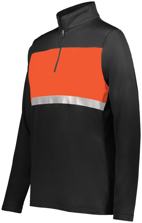 Holloway Ladies Prism Bold 1/4 Zip Pullover 222791 BLACK/ORANGE S