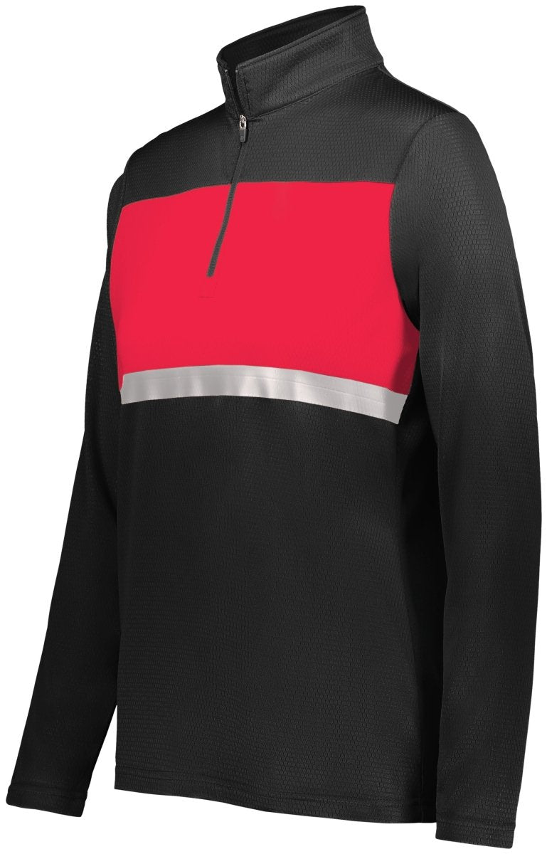 Holloway Ladies Prism Bold 1/4 Zip Pullover 222791 BLACK/SCARLET S