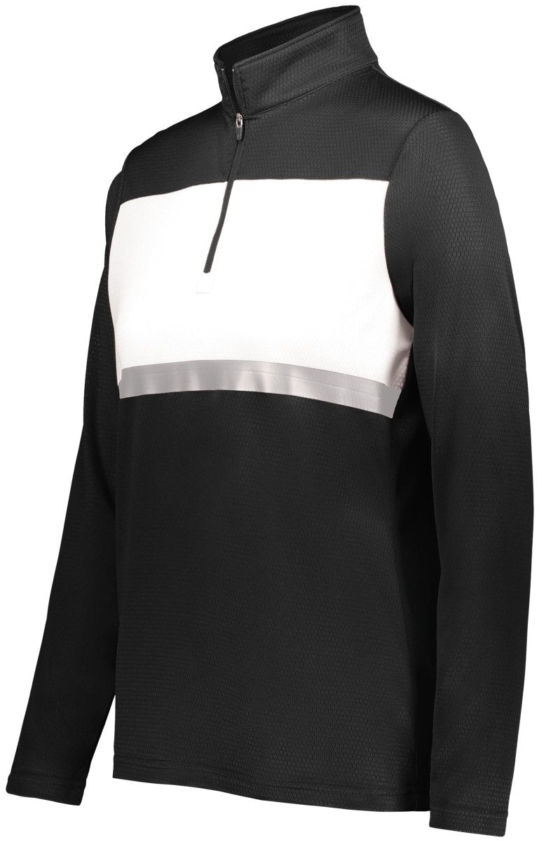 Holloway Ladies Prism Bold 1/4 Zip Pullover 222791 BLACK/WHITE S