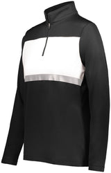 Holloway Ladies Prism Bold 1/4 Zip Pullover 222791 BLACK/WHITE S