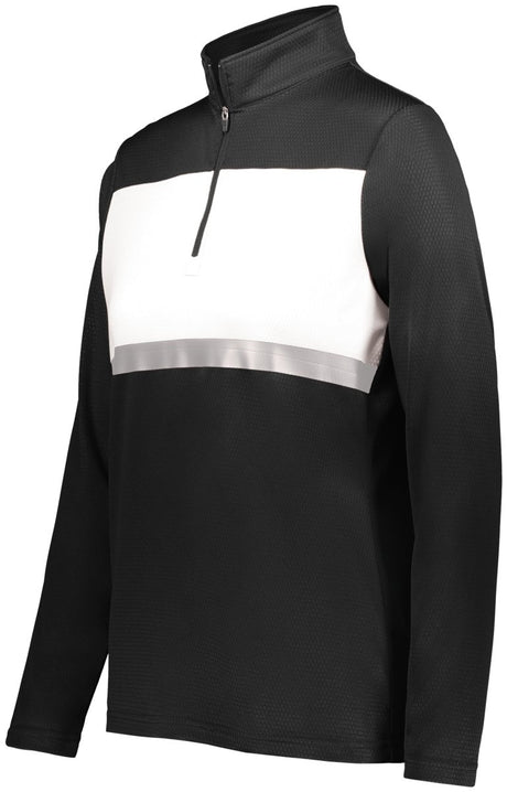 Holloway Ladies Prism Bold 1/4 Zip Pullover 222791 BLACK/WHITE S