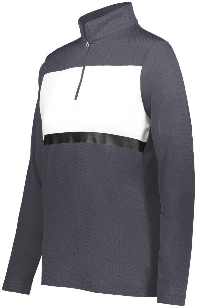 Holloway Ladies Prism Bold 1/4 Zip Pullover 222791 CARBON/WHITE S