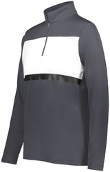 Holloway Ladies Prism Bold 1/4 Zip Pullover 222791 CARBON/WHITE S