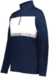 Holloway Ladies Prism Bold 1/4 Zip Pullover 222791 NAVY/WHITE S