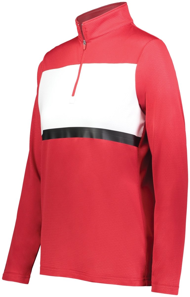 Holloway Ladies Prism Bold 1/4 Zip Pullover 222791 SCARLET/WHITE S