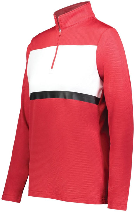 Holloway Ladies Prism Bold 1/4 Zip Pullover 222791 SCARLET/WHITE S