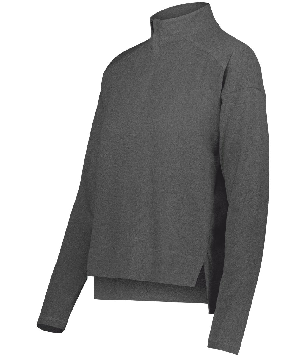 Holloway Ladies Ventura 1/4 Zip Pullover 223753 CARBON HEATHER S