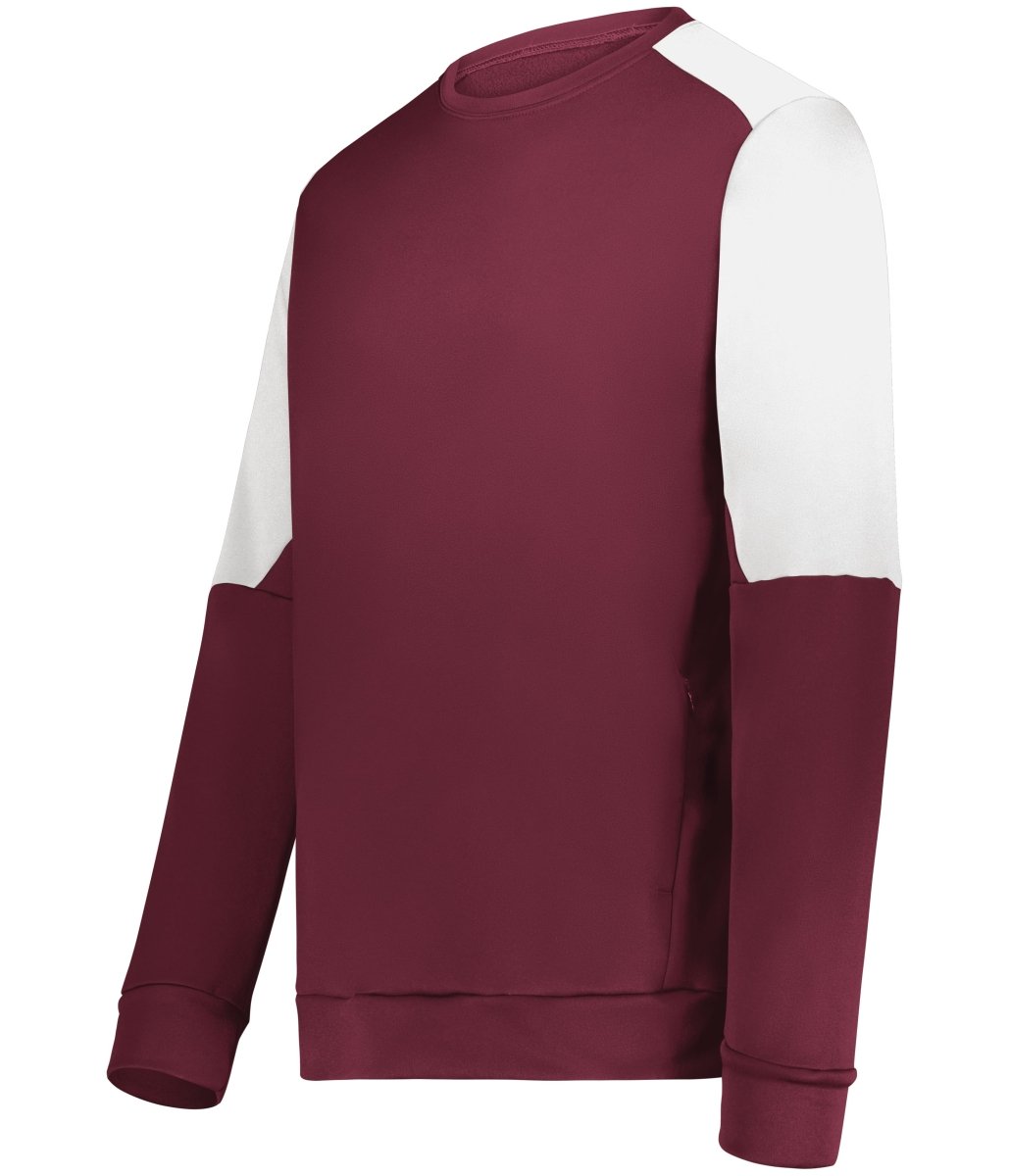Holloway Momentum Team Fleece Crew 223525 MAROON/WHITE S