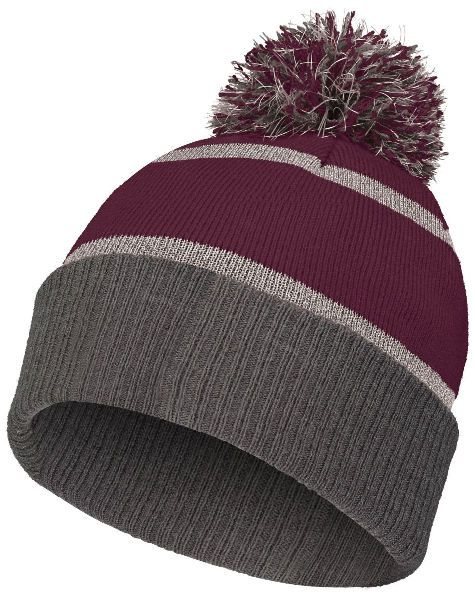 Holloway Reflective Beanie 223816 MAROON/CARBON OS