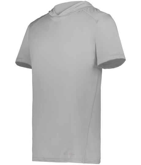 Holloway Short Sleeve Hoodie Powered by Coolcore® 222142 ATHLETIC GREY S