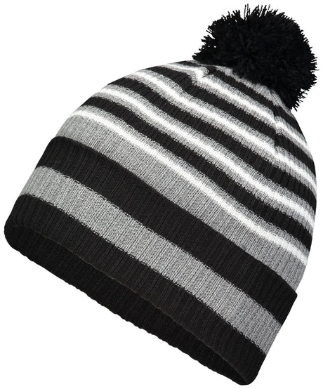 Holloway Spirit Pom Beanie 223815 BLACK/HEATHER GREY/WHITE OS
