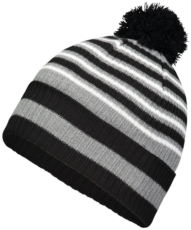 Holloway Spirit Pom Beanie 223815 BLACK/HEATHER GREY/WHITE OS
