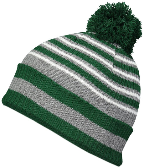 Holloway Spirit Pom Beanie 223815 DARK GREEN/HEATHER GREY/WHITE OS