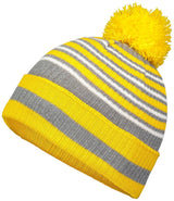 Holloway Spirit Pom Beanie 223815 GOLD/HEATHER GREY/WHITE OS
