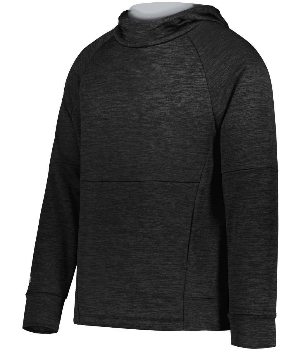 Holloway Youth All - Pro Performance Fleece Hoodie 223680 BLACK HEATHER/SILVER S