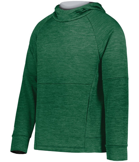 Holloway Youth All - Pro Performance Fleece Hoodie 223680 DARK GREEN HEATHER/SILVER S