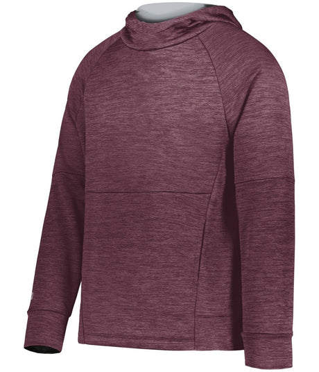 Holloway Youth All - Pro Performance Fleece Hoodie 223680 MAROON HEATHER/SILVER S