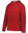 Holloway Youth All - Pro Performance Fleece Hoodie 223680 SCARLET HEATHER/SILVER S