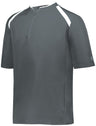 Holloway Youth Clubhouse Short Sleeve Pullover 229681 GRAPHITE/WHITE S