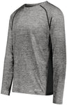 Holloway Youth Electrify Long Sleeve Tee Powered by Coolcore® 222670 BLACK HEATHER S