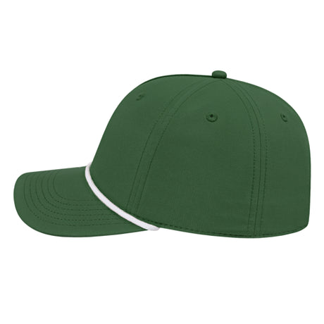 J7256 Clubhouse Performance Rope Cap - Dark Green with White Rope (Side)