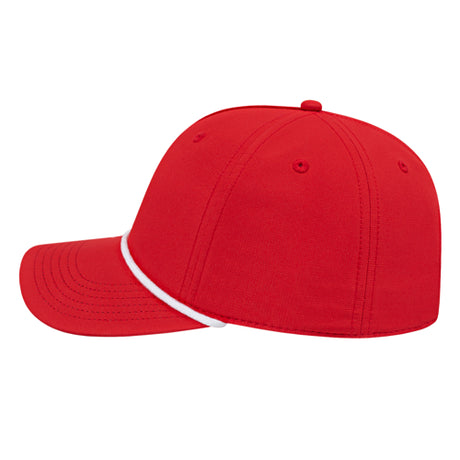 J7256 Clubhouse Performance Rope Cap - Red with White Rope (Side)