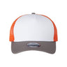 Imperial North Country Trucker Cap - Imperial 1287 White/ Charcoal/ Orange Adjustable Hats