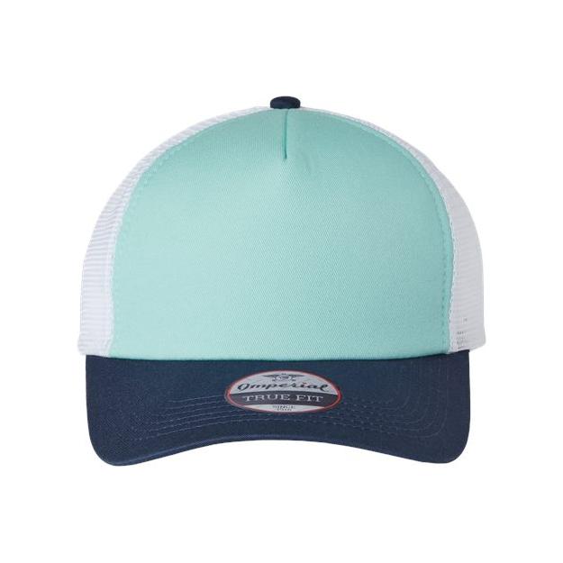 Imperial North Country Trucker Cap - Imperial 1287 White/ Wheat/ Elmwood Adjustable Hats