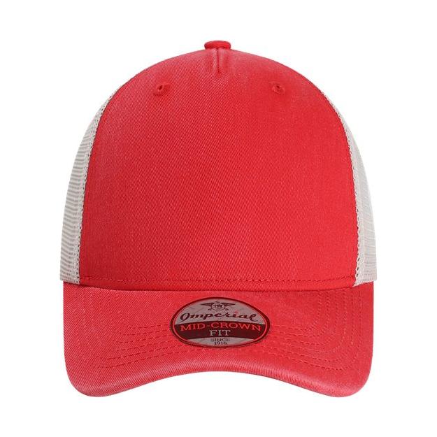 Imperial The Gambit Mesh Back Cap - Imperial X240M Nantucket Red/ Stone Adjustable Hats