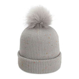 Imperial The Montage Pom Cuffed Beanie - Imperial 6014 Light Grey One Size Beanies