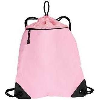 Improved Cinch Pack with Mesh Trim Black Drawstring Bags
