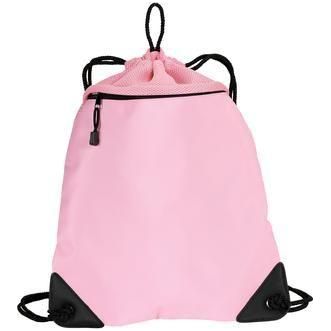 Improved Cinch Pack with Mesh Trim Bright Pink Drawstring Bags