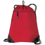 Improved Cinch Pack with Mesh Trim Chili Red Drawstring Bags